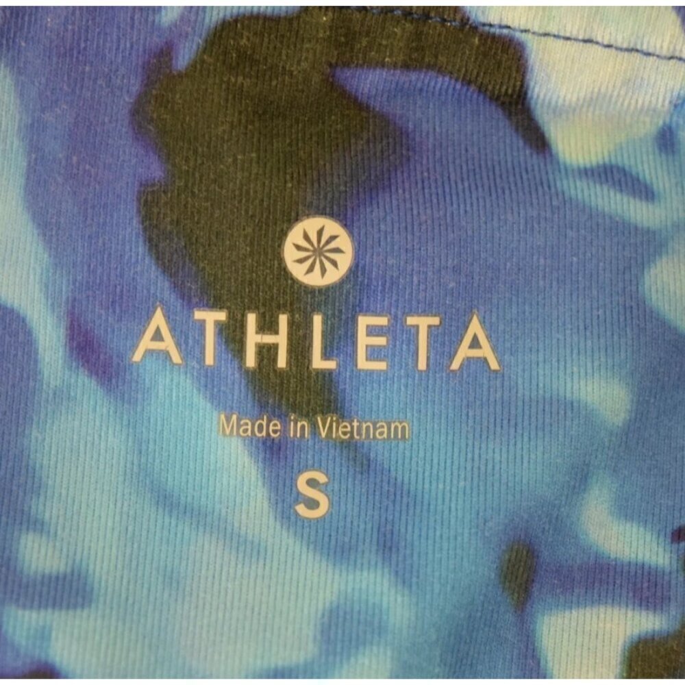 ATHLETA FLORAL BLOOM CHATARUNGA BLUE GREEN CAPRI LEGGING - Picture 7 of 8
